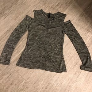 Rag & Bone grey cold shoulder top